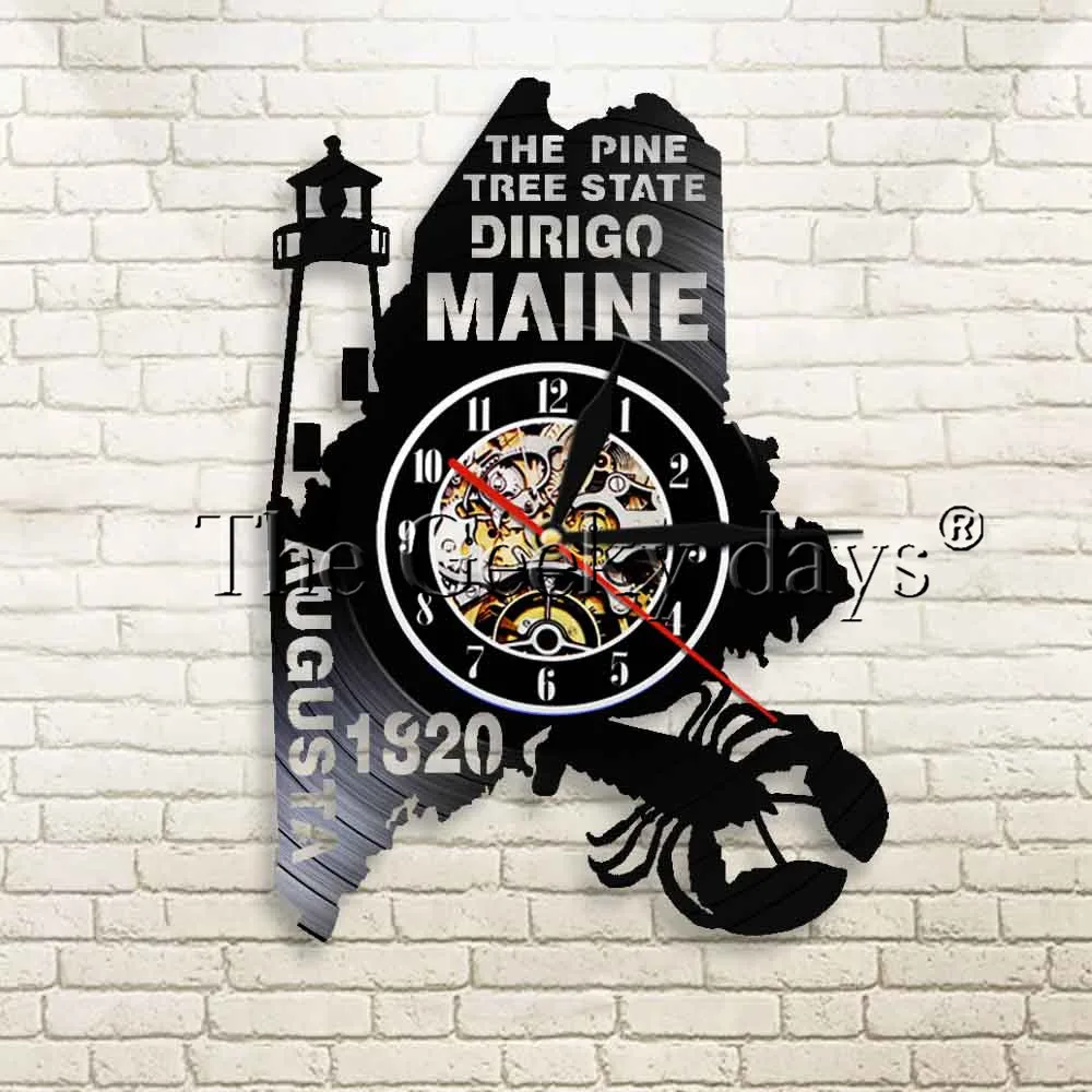 1Piece The Pine Tree State Dirigo Maine Wall Clock Augusta Vintage