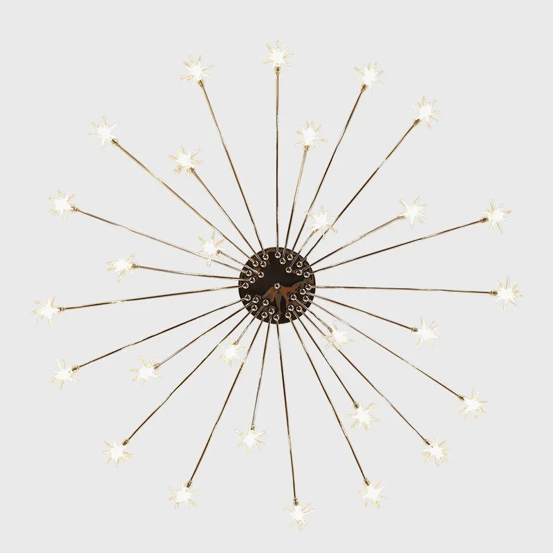  wongshi Modern 21/28Heads Sky Star Glass Iron Pendant Lamp Night Sky Firefly Simplified Cafe leisur - 32858503056