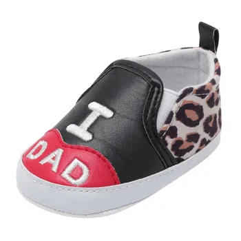 

2018 New Letter Printed Casual Shoes Leopard Stitching Shallow Baby Shoes Baby Toddler Shoe Newborn Toddler Shoes G