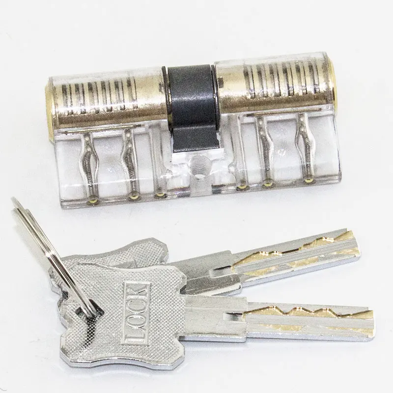 

2018 Locksmith Tools Lock Picking Set Double Row of 5 pins Cylinder Transparent lock Visible Padlock for Practice and Training