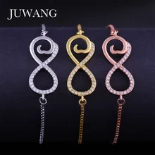 JUWANG CZ Бесконечность любовь очаровательные браслеты и браслеты для женщин золотой цвет звено цепи Шарм браслет модные ювелирные изделия подарок