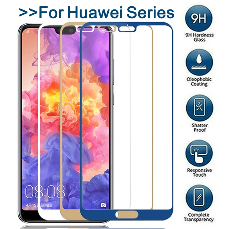 

Protective Glass On For Huawei P30 lite light P20 Pro P10 Plus Screen Protector Tempered Glass on huawey p30lite p20lite p20pro