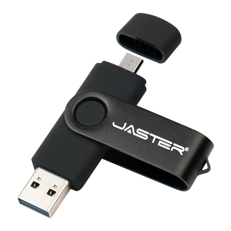 JASTER Nuiflash OTG 2,0 USB флэш-накопитель 128 ГБ флеш-накопитель 64 ГБ 32 ГБ 16 ГБ флеш-накопитель внешний накопитель двойное использование палка высокое качество - Цвет: Black