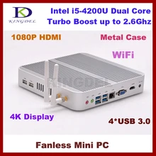 Portable Network Mini PC Core i5 4200U 1.6 ~ 2.6 ГГц Неттоп с 8 ГБ RAM + 64 ГБ SSD + 1 ТБ HDD, Gaming PC Безвентиляторный Настольный Компьютер, TV Box
