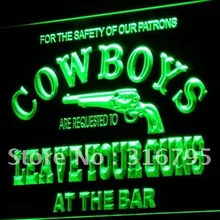 I783 Cowboys Leave guns Bar Beer светодиодный неоновый свет знак включения/выключения 20+ цвета 5 размеров