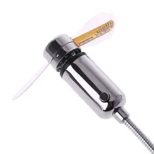 OOTDTY Portable Mini Fan Flexible Gooseneck USB LED Clock Fan with Real Time Display For Notebook PC Powerbank2019 New