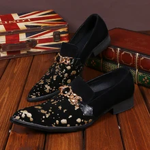 В английском стиле; коллекция года; Мужская модная обувь с металлическими цепочками и острым носком; деловая кожаная обувь мужские ботинки Оксфорд вечерние Клубные свадебные туфли