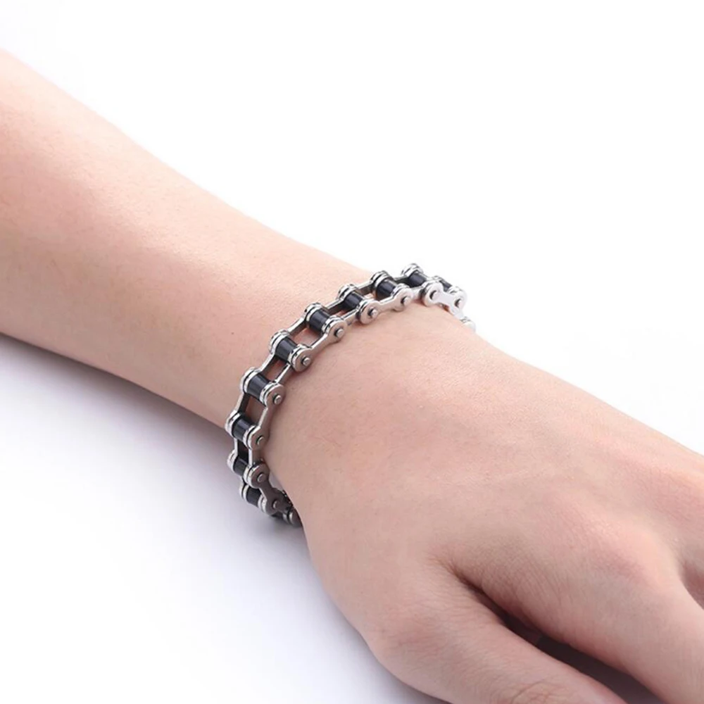 Stainless Steel Biker Bracelet Men's Motorcycle Chain Punk Rock Male Bracelet Biker Bicycle Bracelets stainless steel bracelet metal bracelet