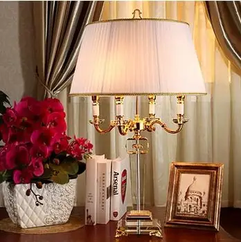 

Fashion European-style Table Lamp K9 Crystal Shade Golden Color dining room bedroom light