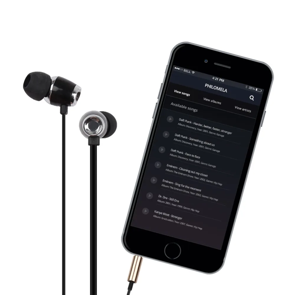 in-ear headphones EJ-01001-BK bass earphones
