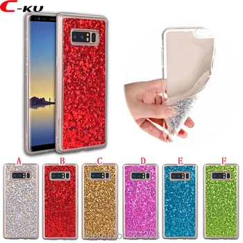 

C-ku For Iphone X 8 7 Plus I7 6 6S I6 SE 5 5S Glitter Soft TPU Case Shining Sequins Bling Drop Gum Back Cover Skin Luxury 100pcs