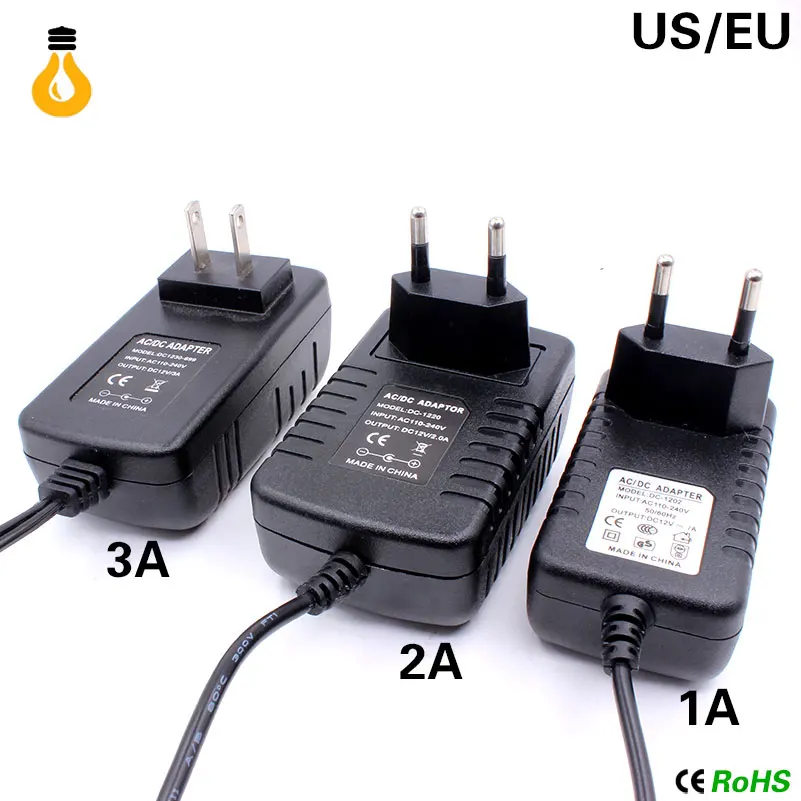 12V источник питания AC100 ~ 240V К DC12V Светодиодный драйвер 1A 2A 3A трансформатор для