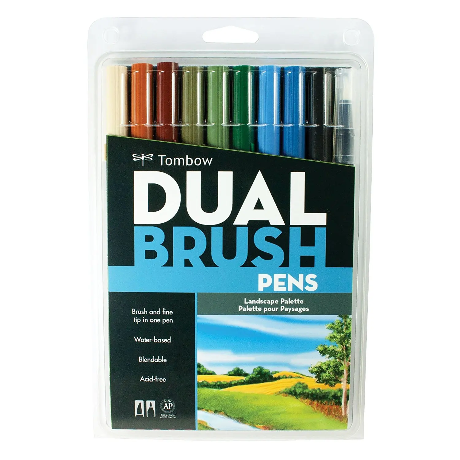 Япония Tombow двойная Кисть ручка ABT красочные маркеры для рисования набор ручек - Цвет: 10-Pkg- Landscape
