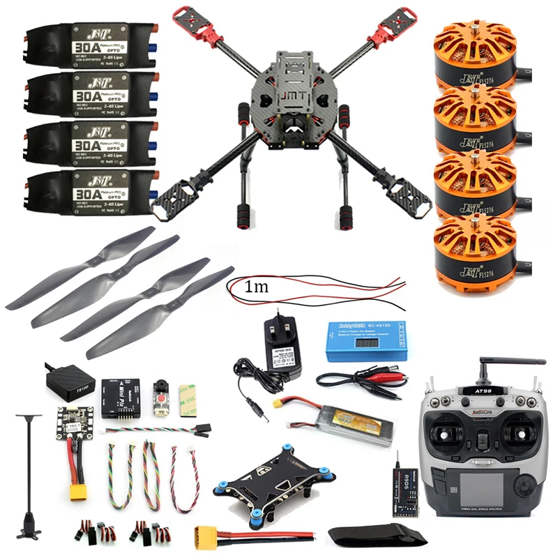 Полный набор DIY 2 4 ГГц Aixs Quadcopter RC беспилотный 630 мм рамка Комплект MINI PIX + GPS AT9S TX RX