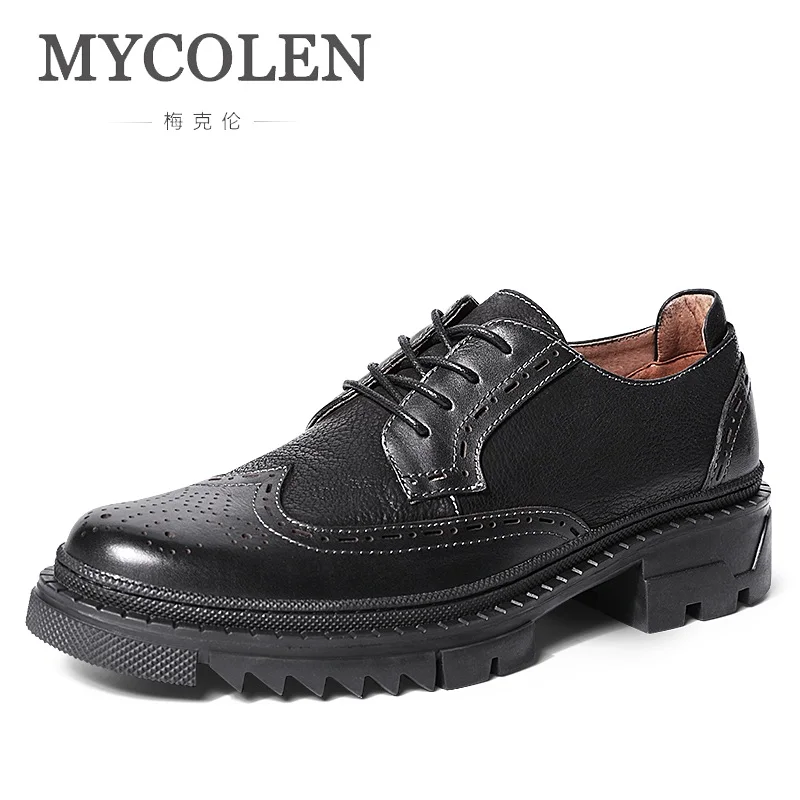 

MYCOLEN Men Leisure Leather Shoes Genuine Dress Shoes Men Designer Business Office Career 2019 New Shoes Tenis Masculinos