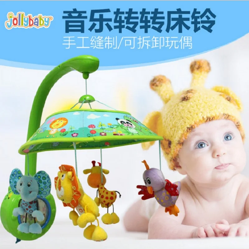 Sozzy Baby животных музыка погремушки игрушки розовый синий детская кровать колокол мобильные милые животные хобби Безопасный Детские