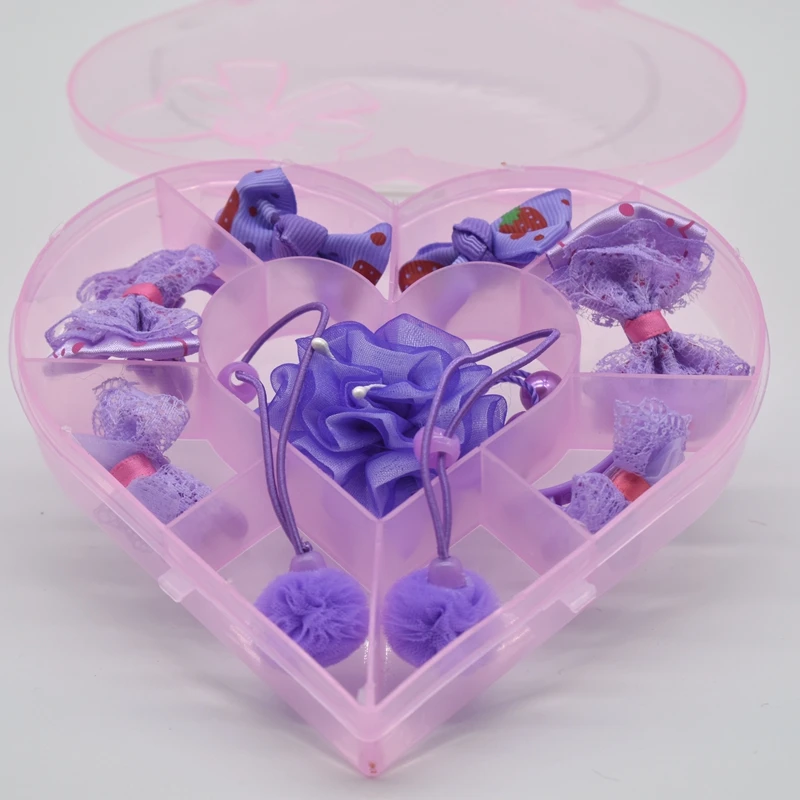 10pcs/box Kids Children Accessories Hairpins Barrettes Baby Fabric Bow Flower Headwear Hair clips Girls Headdress - Color: 9pcs Gift Box