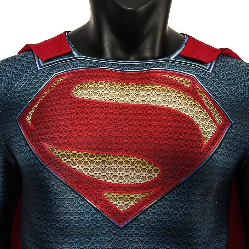Superman Clark Kent Cosplay Costume | Man Of Steel Superhero Halloween Cloak | Men's Jumpsuit | Spandex 3D Print | Avengers DC Comics image 3