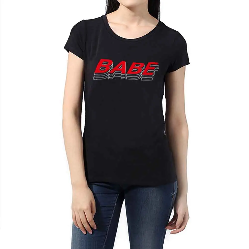 

2019 New Babe Short-Sleeve Cotton T-Shirt for Men/Women Summer TShirt Tee Tops black grey white tshirt