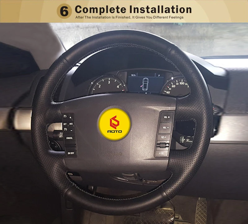 braid on the steering wheel cover for Volkswagen VW Phaeton 2004-2009 3