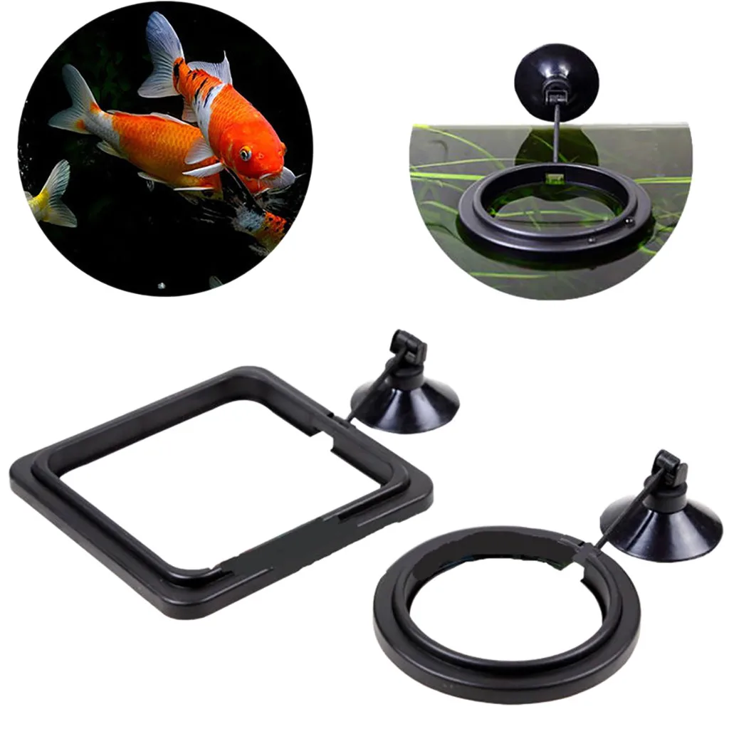 

2PCS Feeding Ring Aquarium Fish Tank Station Floating Food Tary Feeder Square/Circle