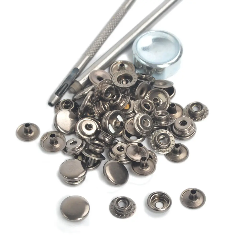 30 Sets inBox withTool Heavy Duty Poppers Snap Fasteners Leather Craft Buttons