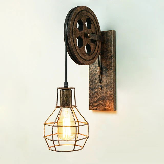 Ce loft retrò lampada creativa di sollevamento puleggia applique da ... Pareti sala da pranzo