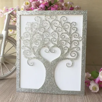 

30pcs/lot Exquisite Laser Cut Carved Tree Pattern Invitations Card Romantic Wedding Card Birthday Party Invitations Decorations