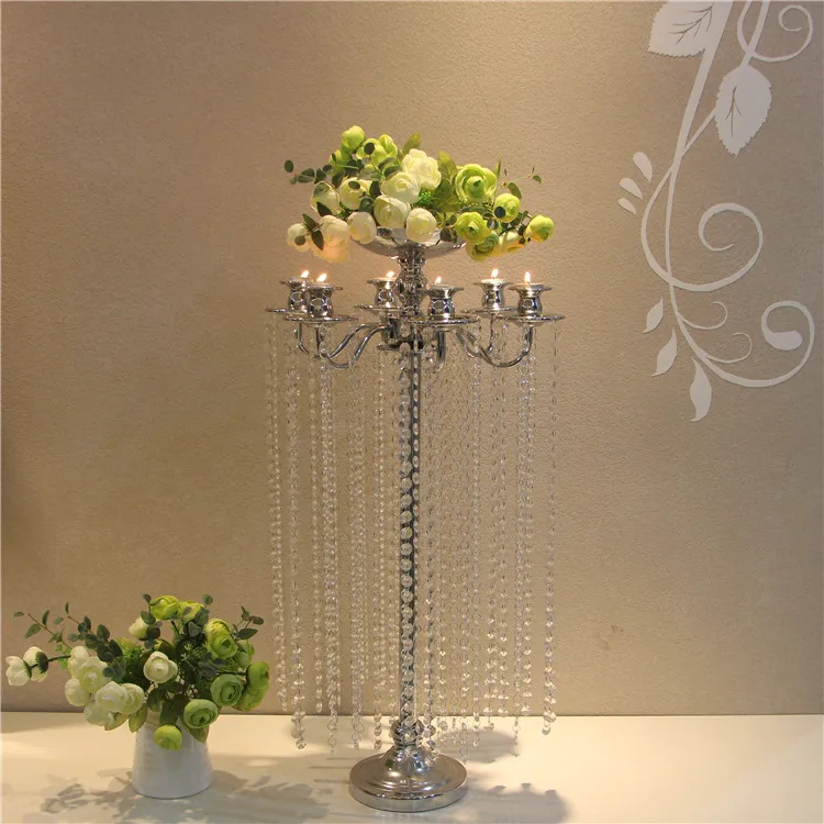 75cm Tall Silver Table Centerpiece Flower Stand candle holder