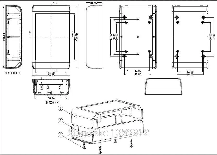 BOX-KA15 - Корпус пластиковый 63х45х35 мм купить в Мастер Кит. Драйвер, программ