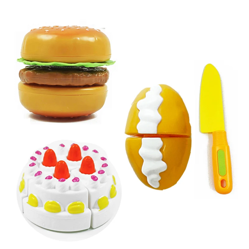 Детские игрушки для нарезки фруктов и овощей, кухонные миниатюрные кухонные наборы для нарезки, игровой домик, игрушки для ролевых игр, развивающие игрушки для подарка - Цвет: 4 pcs B