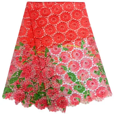 Заводская цена Африканский шнур кружевная ткань с большим количеством бисера для праздничного платья. Высококачественное гипюровое кружево ткань F70521g - Цвет: As picture