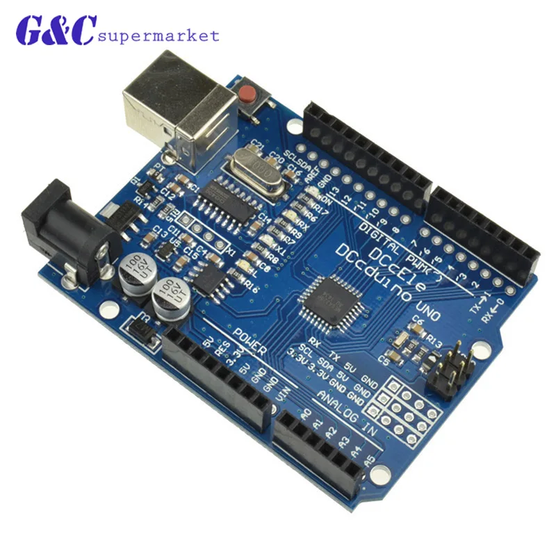 UNO R3 плата разработки ATmega328P для Arduino с прямым штифтом Heade|Интегральные схемы| |