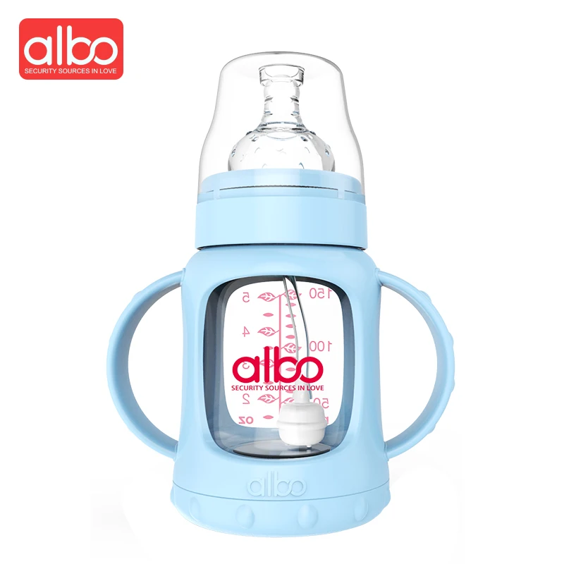 ALBO New Design 150ML Middle Size Glass Baby Feeding Bottle Fashion