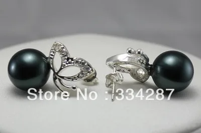

hot sell new - oblest! Black AAA+ Sea Shell Pearl Earring