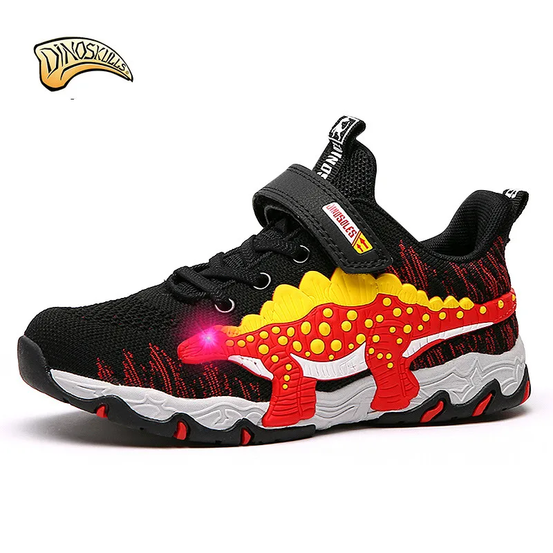 Spring Boys Glowing Sneakers Dinosaur Led Light Shoes Kids Mesh Breathable Sport Shining Baby Trainers Children's Shoes Spring Boys Glowing Sneakers Dinosaur Led Light Shoes Kids Mesh Breathable Sport Shining Baby Trainers Children's Shoes