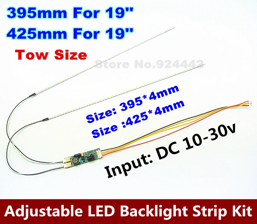 

5PCS 19'' 395mm 5PCS 425mm 19" Adjustable brightness led backlight strip kit,Update 19inch LCD ccfl panel to LED backlight