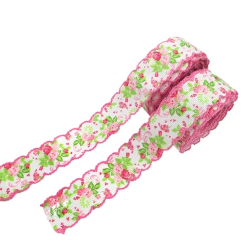 

David accessories 1"(25mm) flowers cake pattern Grosgrain crochet moontich ribbon diy headwear garment accessories,50Yc1325