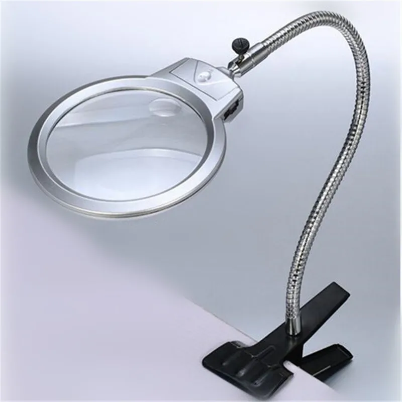 2016 High Quality Portable Desk mini magnifier with LED Light, 2.5X 5X