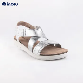 

INBLU Sandals slip on faux leather silver