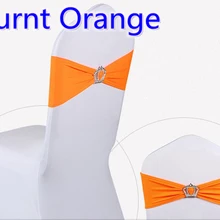 Оранжевый цвет ленты из спандекса на стулья свадьба стул пояс с пряжки с короной лайкра стрейч свадьба стул створки вечерние hotel show
