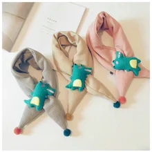 Новинка года; детский зимний шарф в Корейском стиле; вязаный шарф с динозавром из мультфильма; милый шарф для мальчиков и девочек; Лидер продаж