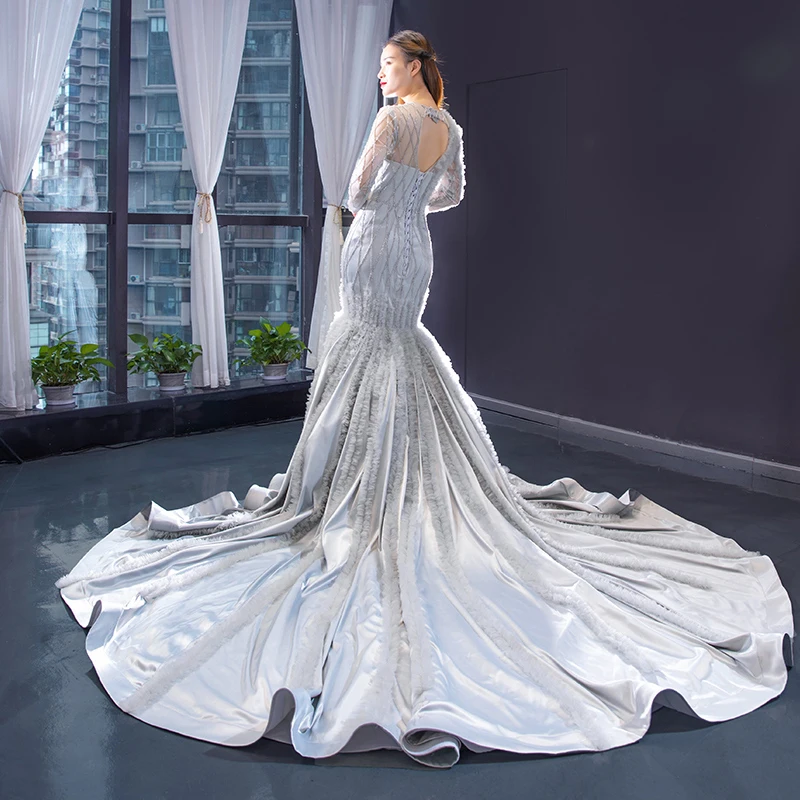 J66861 jancember elegant mermaid evening dresses long sleeve o-neck appliques formal dress women with train sukienki wieczorowe J66861 jancember elegant mermaid evening dresses long sleeve o-neck appliques formal dress women with train sukienki wieczorowe