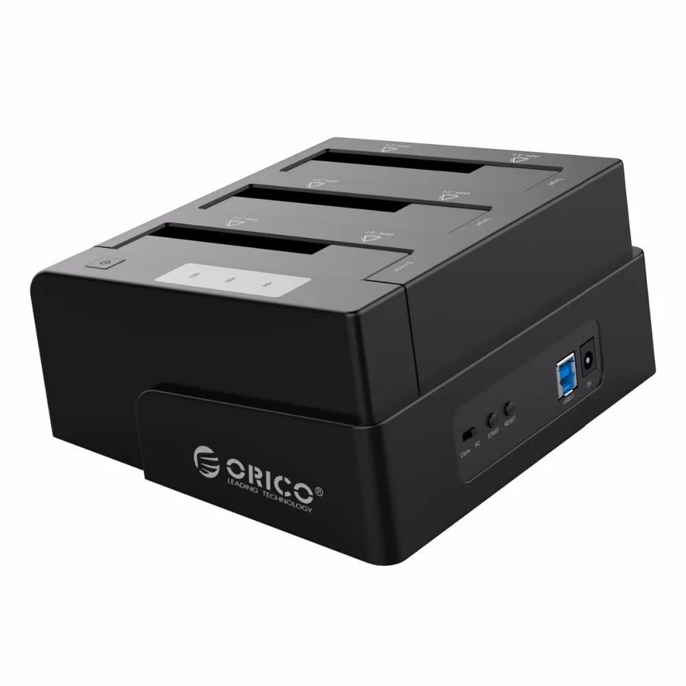 Док-станция ORICO 3-Bay USB3.0 для 2,5 3,5 дюймового жесткого диска SATA HDD чехол с поддержкой клон 18 ТБ Max с адаптером питания 12V4A