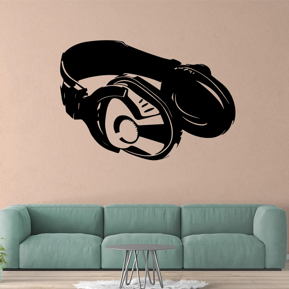 

Drop Shipping headset Wall Stickers Self Adhesive Art Wallpaper Nursery Room Decor Sticker Mural