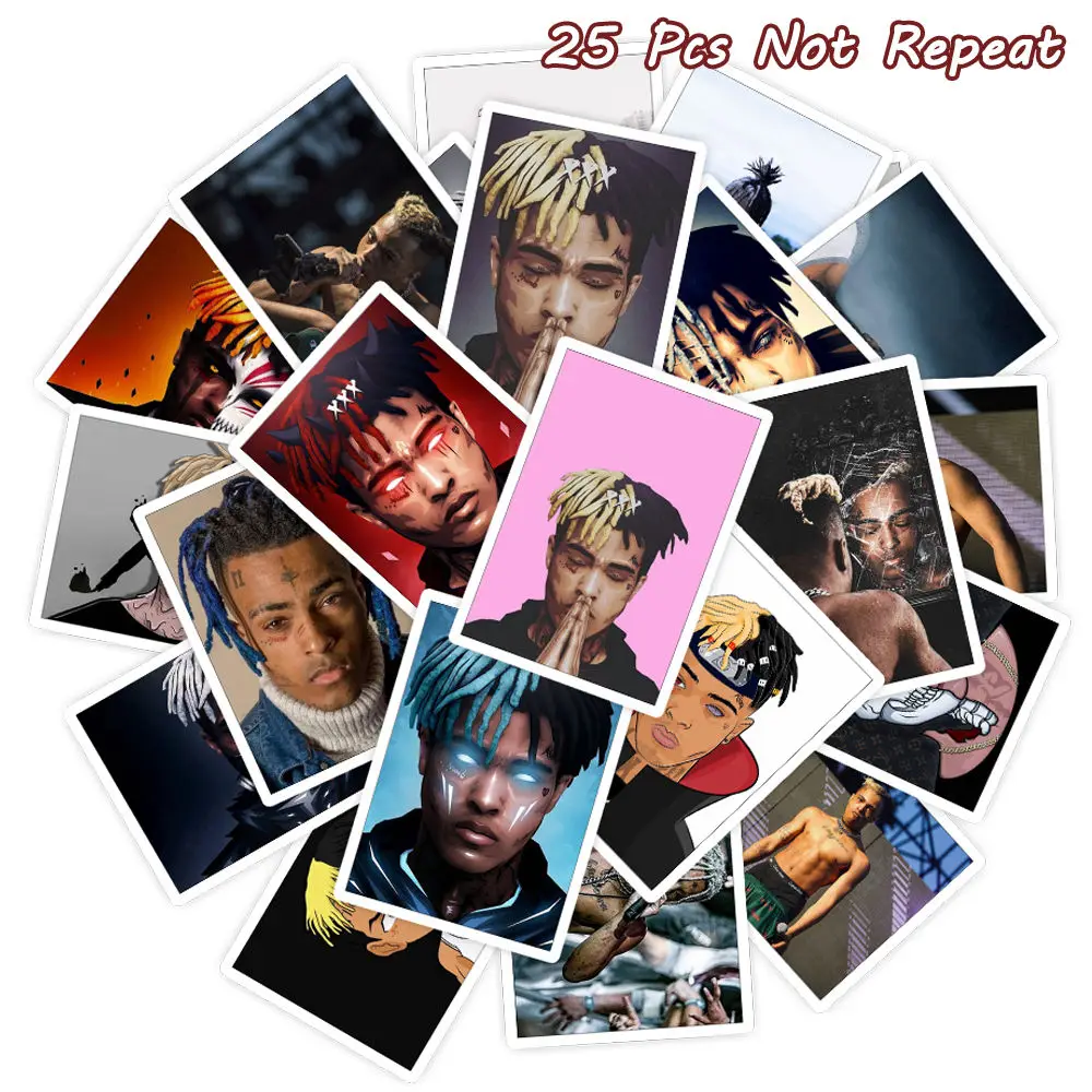 Американский рэпер XXXTentacion наклейки для багажа ноутбука скейтборда гитары водонепроницаемые ПВХ наклейки телефон холодильник Солнцезащитная наклейка