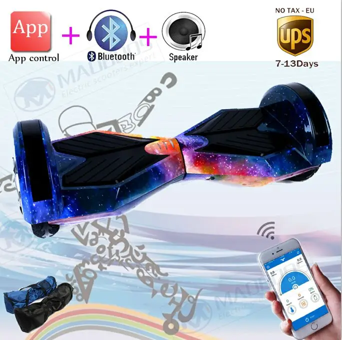 Самобалансирующийся электрический скутер oxboard Bluetooth скейтборд с программным управлением удаленный Одноколесный велосипед за бортом светодиодный свет Электрический гироскутер - Цвет: universe