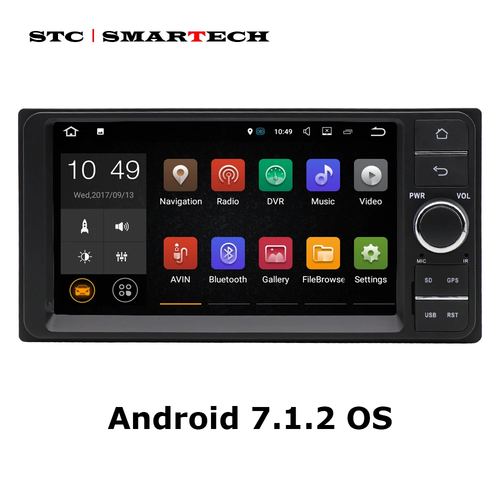 SMARTECH 2 Din Android 7.1.2 автомобильный DVD gps навигации для Toyota Corolla Hilux Camry прадо 4 ядра 7