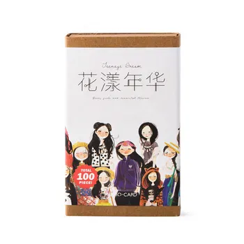 

1 box Most beautiful years (10pcs bookmarks+10pcs message card+20 page Post it notes+60pcs stickers) stationery school supplie