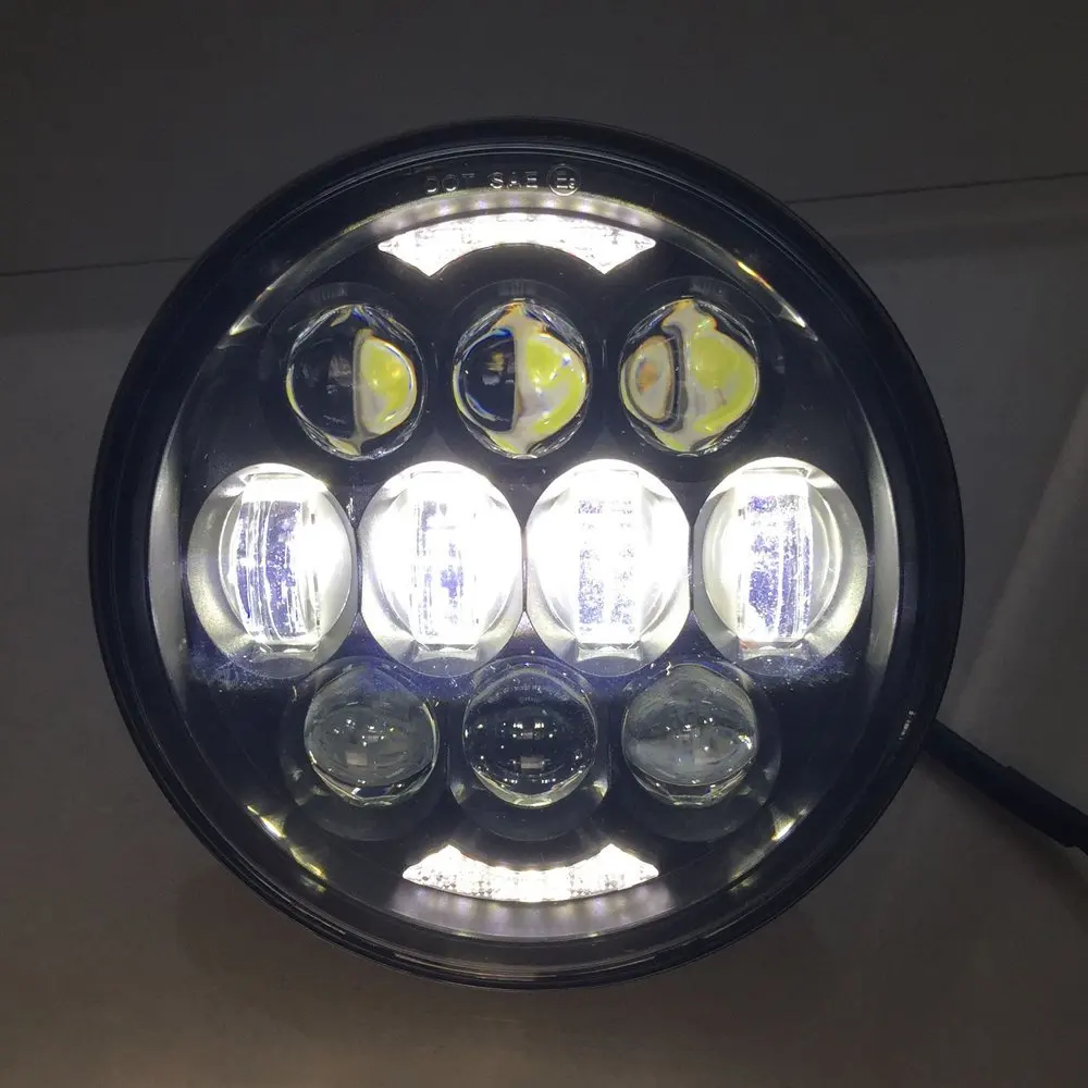 105W 5-34 5.75 Daymaker LED Projector Headlight for Harley Davidson Motorcycles Headlamp Driving Lights (DOT Approved) Black (7)
